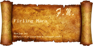 Firling Mara névjegykártya